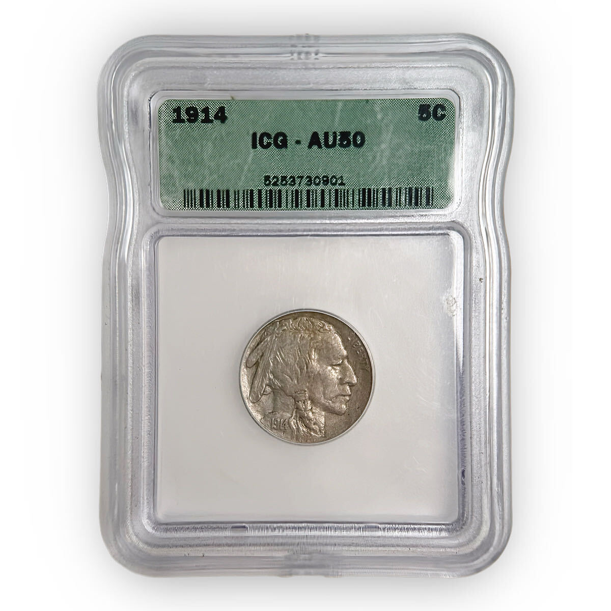 Certified Buffalo Nickel 1914 AU50 ICG